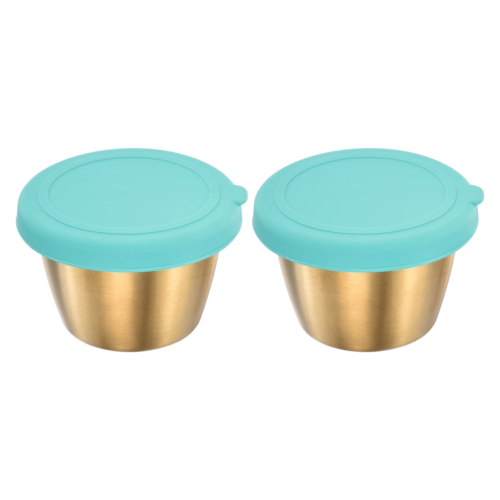 Unique Bargains Salad Container Stainless Steel Condiment 2 Pcs
