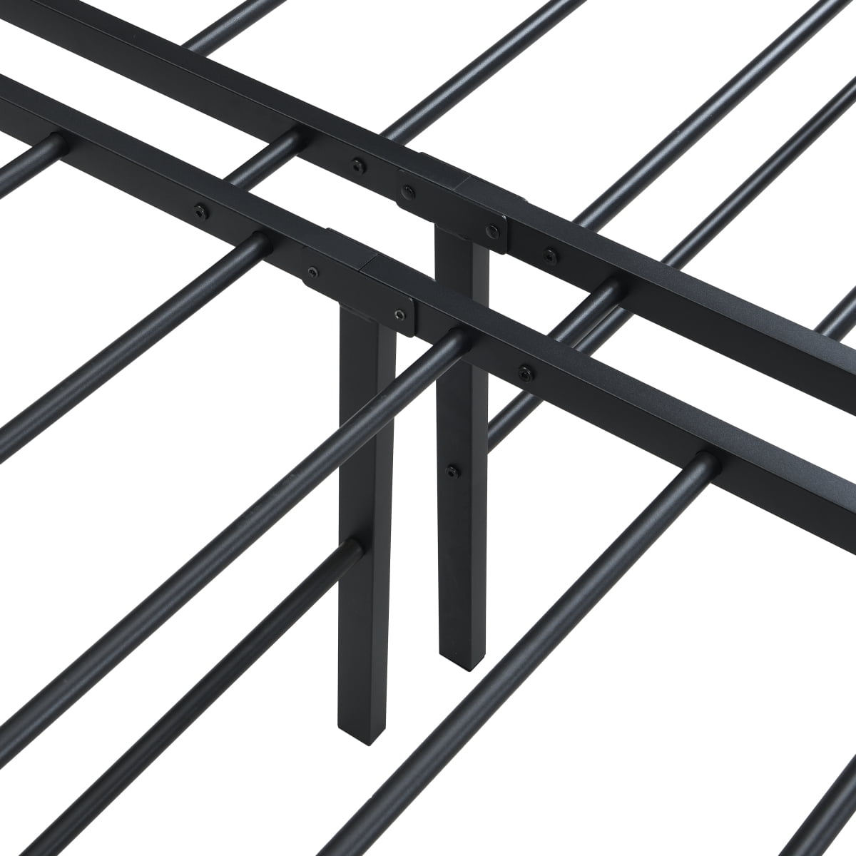 Queen Size Heavy Duty Metal Bed Frame - 1000 lbs Support, Noise-Free No Squeak, Reinforced Steel Slats, Easy Assembly with Under Bed Storage & Headboard Compatible, Black