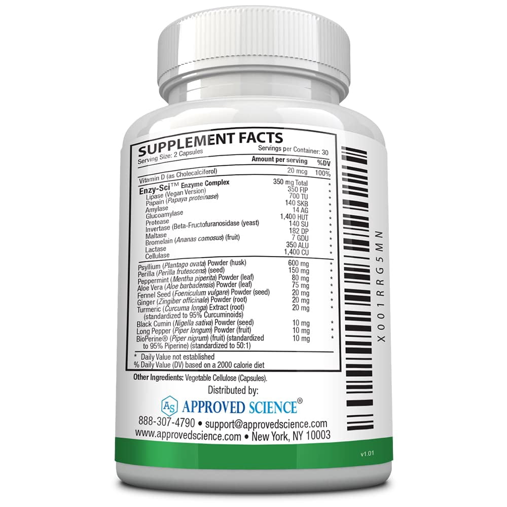 Approved Science Irritab - Natural Digestive Enzyme Support - Total Support - 60 Capsules