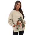 thumbnail image 7 of HELLHERO Christmas Snowmen Print Women Pullover Top Oversized, Comfy Fall Winter Long Sleeve Crewneck Sweatshirt Size XL, 7 of 7
