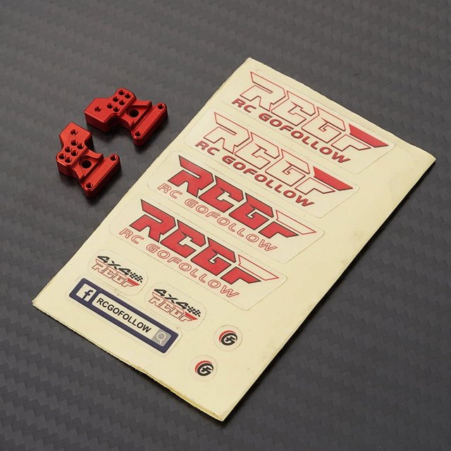 mmirethe Tour d'Amortisseur Arrière Réglable pour Accessoires de Voiture RC 1/24 Axial SCX24 Crawler Rouge