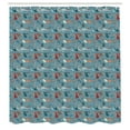 thumbnail image 2 of Ambesonne Fashion Shower Curtain, Men Women Clothes Drying, 69"Wx84"L, Blue Grey and Multicolor, 2 of 4