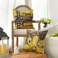 thumbnail image 2 of Spring Home Sweet Home Bee Sunflower Throw Pillow Covers, 18 x 18 Inch Love Lives Here Summer Stripes Polka Dots Cushion Case for Sofa Couch Set of 4, 2 of 6