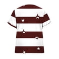 thumbnail image 4 of Favoffer Women Boho Tops Short Sleeve V Neck Stripe Print Dolman Sleeve Loose Casual Blouses Street Travel Gathering Relax, 4 of 6
