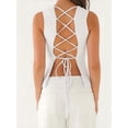 thumbnail image 2 of Women'S Casual Tank Tops Sleeveless Ruched Work Blouse Fitted 2025 Trendy Shirts White L, 2 of 5