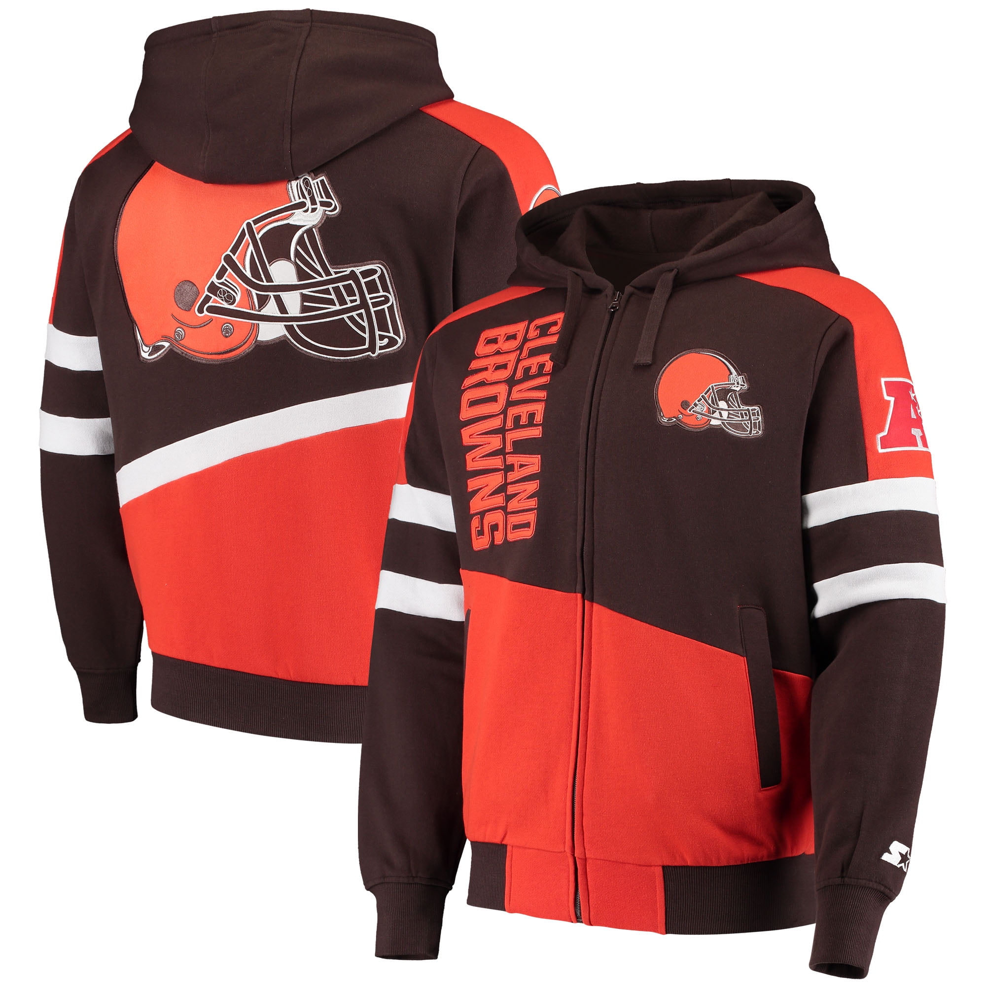 cleveland browns men's zip up hoodie
