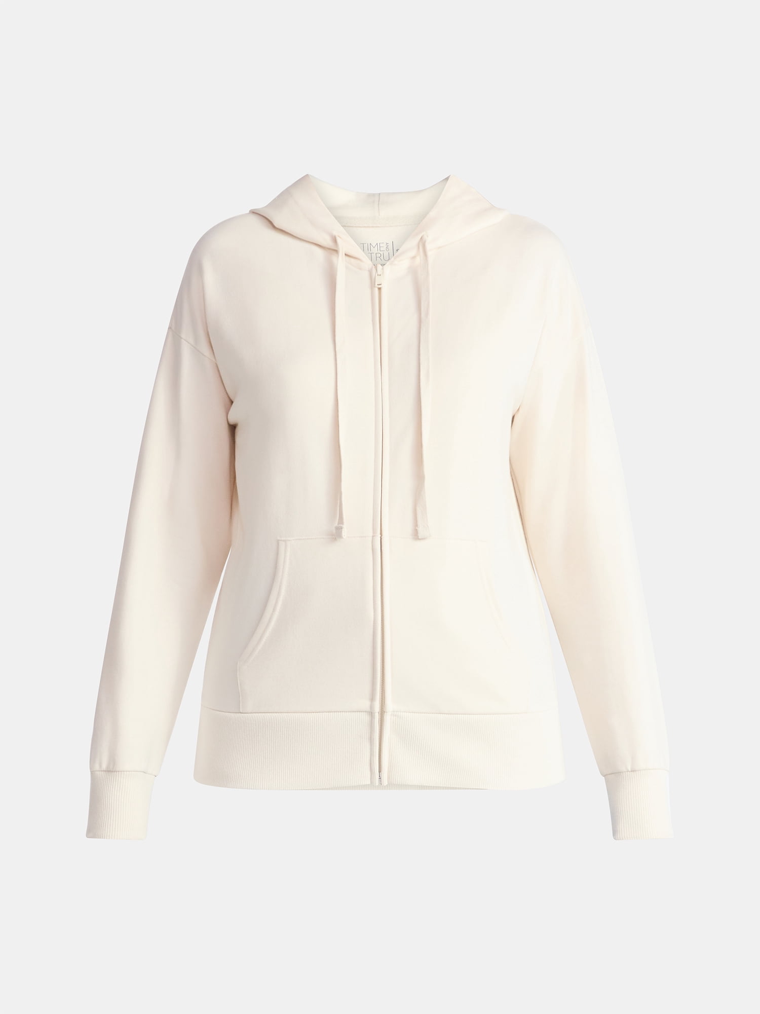 Time and Tru Women's and Women’s Plus Zip Front Fleece Hoodie Jacket, Sizes XS-4X