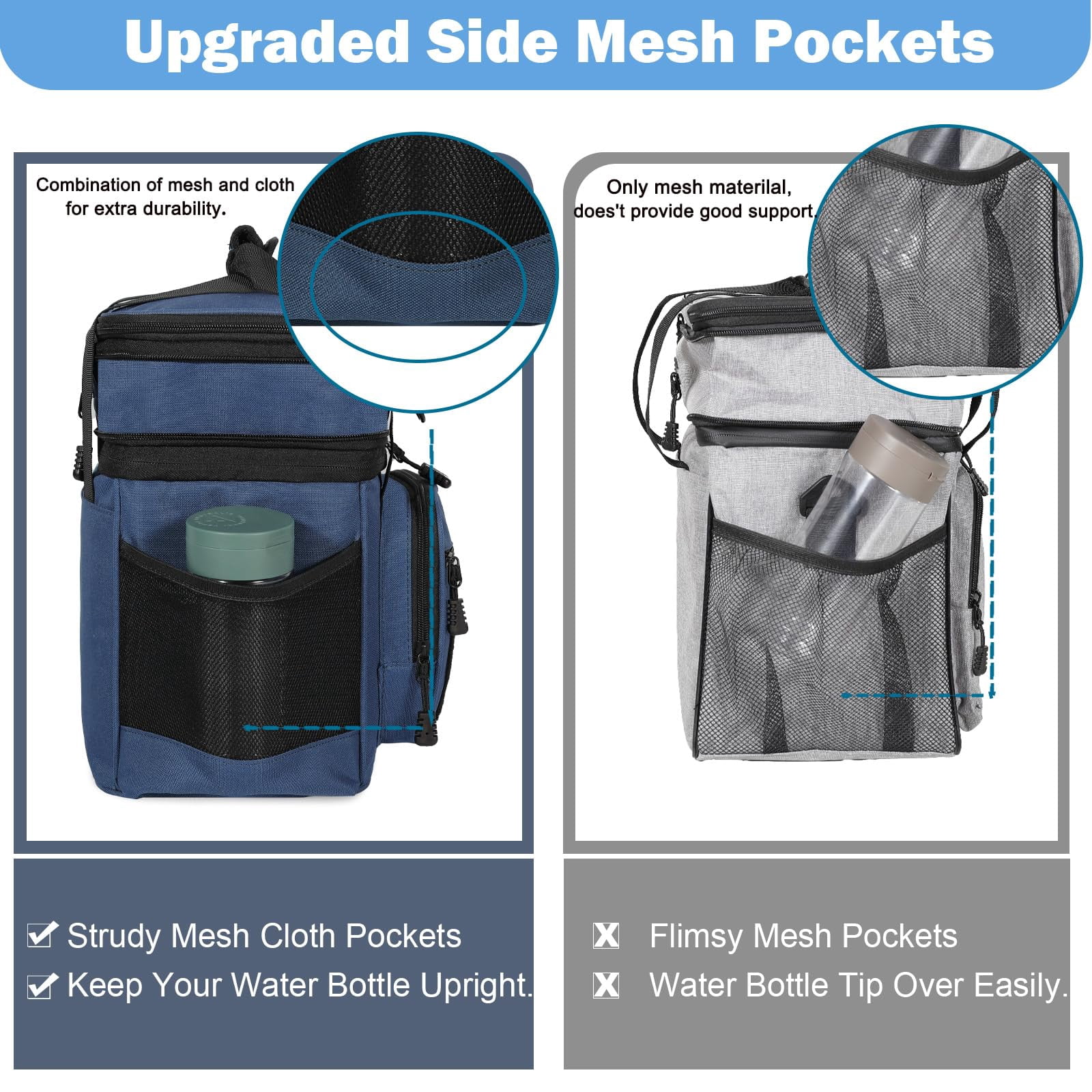 Insulated Tactical Lunch Bag Cooler 16L C_Blue for Work Outdoor Trips