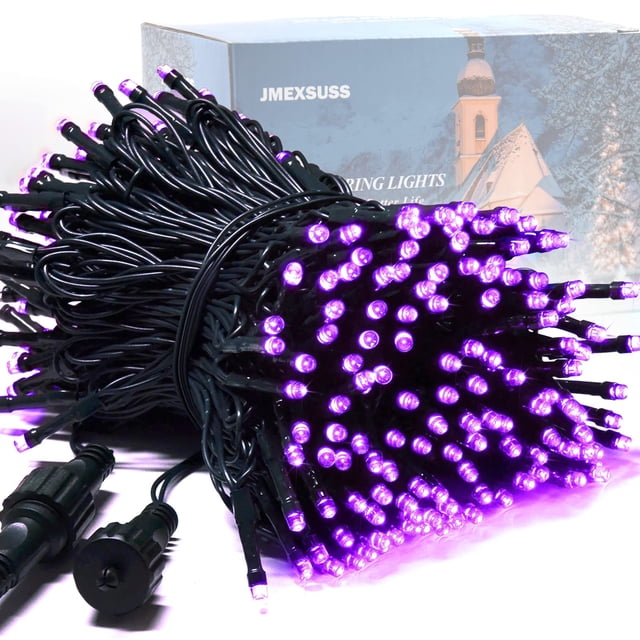 Luces navideñas JMEXSUSS 200 LED, 20 m, color morado, resistente al agua