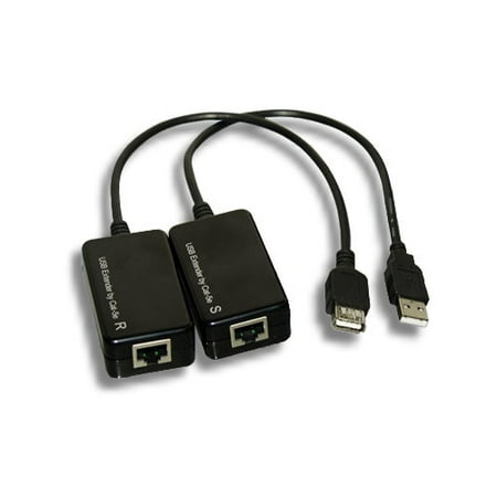 Kentek USB 1.1 Extension Adapter Cable Over CAT5/CAT-5E/RJ45 Cable Type A Male to Female Extender Cord Up To 200' Feet