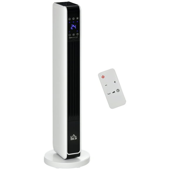 HOMCOM Ceramic Tower Heater W/ Remote Control, Built-in Timer Oscillation
