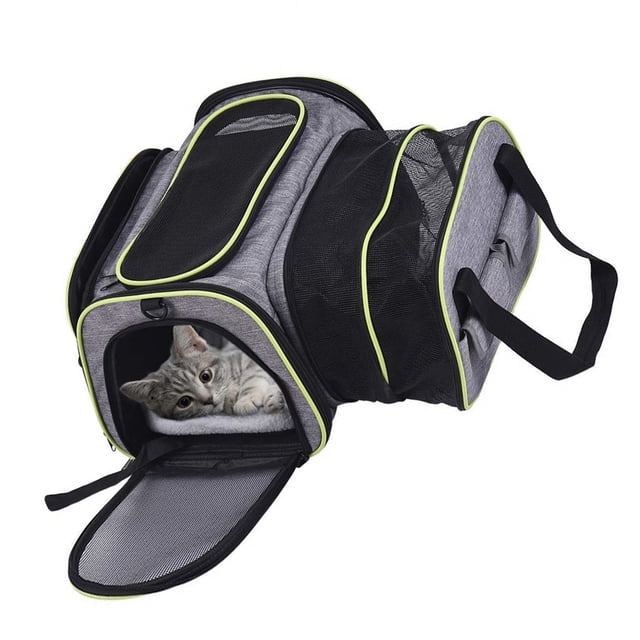 Material 600D Material De Vellón Carrier De Mascotas De Viaje De Color Suave Bolsa De Transporte De Gato De Mascotas De Masa Suave Con Estera De Lana