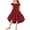 Red, variant on Girls Off Shoulder Dress Flutter Sleeve Summer Midi Swing Dress with Pockets Formal Dress 4-13Y