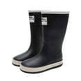 thumbnail image 1 of Black Womens High Top Rain Boots With Solid Color Waterproof Design Thick Sole Comfortable For Spring Summer Rainy Everyday Wear Size 36, 1 of 5