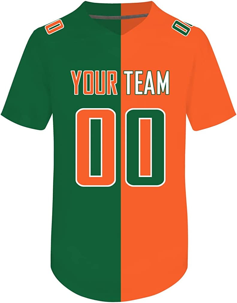 : Custom Split Half Color Jersey Personalized Design Your Own  Football Jerseys for Men Women Youth(S-Men's Size,Black and Orange) :  Sports & Outdoors