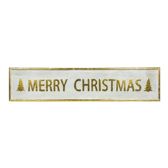 Northlight 48" Metallic Gold Merry Christmas Metal Wall Sign