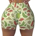 thumbnail image 2 of Logiee Finger Lime Fruits Print Women's Biker Shorts,Workout Gym Shorts,Scrunch Shorts,Tummy Control Hidden Scrunch Running Yoga Shorts-, 2 of 8
