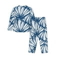 thumbnail image 2 of Bingfone Womens Pajama Sets Blue Shells Print,Long Sleeve Loungewear Pajamas Set-Xx-Large, 2 of 9
