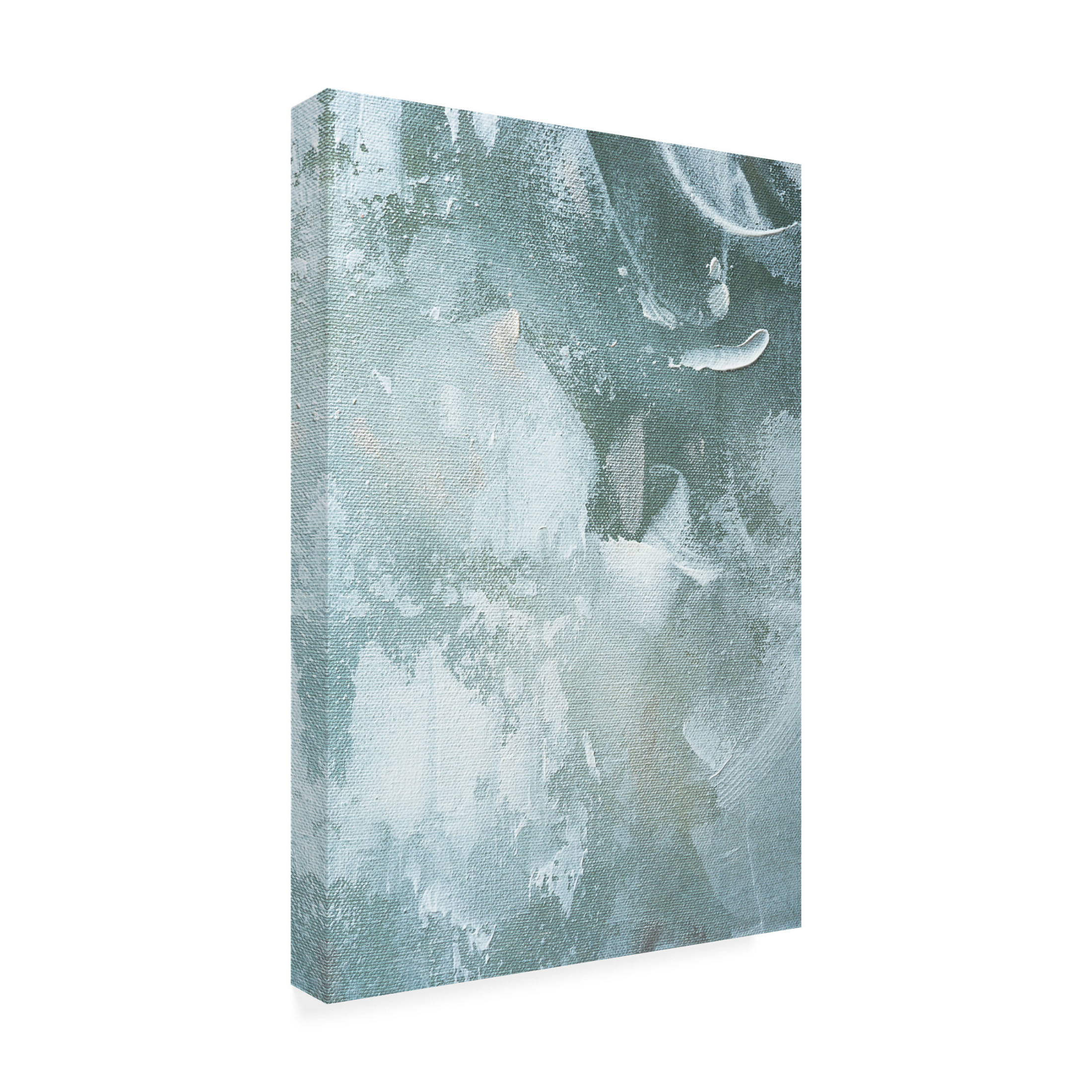 Trademark Fine Art uplusmestudio   Green and White Acrylic No 3 Canvas Wall Art