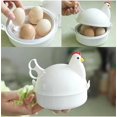 thumbnail image 3 of Máquina para hacer huevos, vaporera, huevos duros perfectamente cocidos en forma de pollo, cazador furtivo de huevos para microondas, vaporera para 4 huevos, 3 of 5