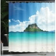 thumbnail image 4 of Ambesonne Island Shower Curtain, South Paradise, 69"Wx84"L, Blue White Cream, 4 of 5