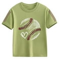 thumbnail image 3 of T-shirt Graphique de Baseball pour Garçons et Filles, Col Rond, Manches Courtes, pour Adolescents, Vert 160/10 Y-12 Y, 3 of 3