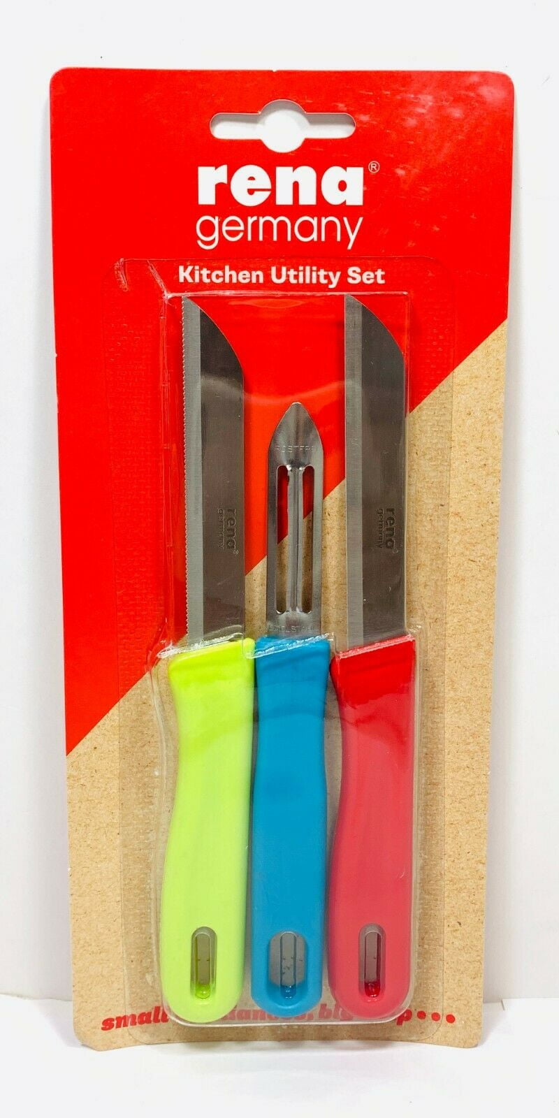 Rena Germany Knife Set 3 Pieces Set 2 Knives and 1 Peeler Stainless