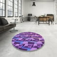 thumbnail image 4 of Ahgly Company Machine Washable Indoor Square Transitional Purple Area Rugs, 6' Square, 4 of 7