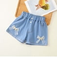 thumbnail image 3 of BLTIBY Girls Casual Summer Denim Shorts High Waisted Trendy Bow Jean Shorts with Pockets Blue 3-4 years, 3 of 9