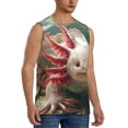 thumbnail image 2 of KLL Colorful Axolotl Underwater Print Workout Tank Tops Gym Sleeveless Fitness Muscle Tee-3X-Large, 2 of 7