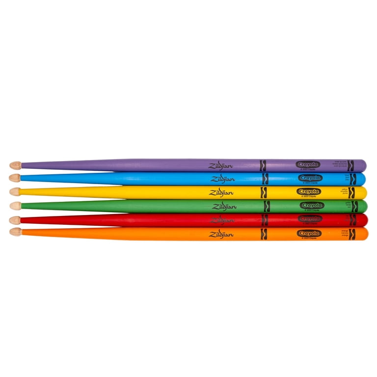 Zildjian, Kids Drumsticks Pack, 6 Pk, Crayola Colors - Walmart.com