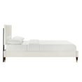 thumbnail image 3 of Platform Bed Frame, Tufted, King, White, Velvet, Mid Century Bedroom, Modern Contemporary Boutique HB35639, 3 of 8
