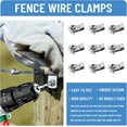 thumbnail image 5 of 100 Pcs Fence Wire Clamps,Topboutique Stainless Steel Wire Clips with Screws,Fence Wire Clips Mount Welded Wire to Wood, Metal or Vinyl Fence,for 12-16 Gauge Wire Fencing, 5 of 7