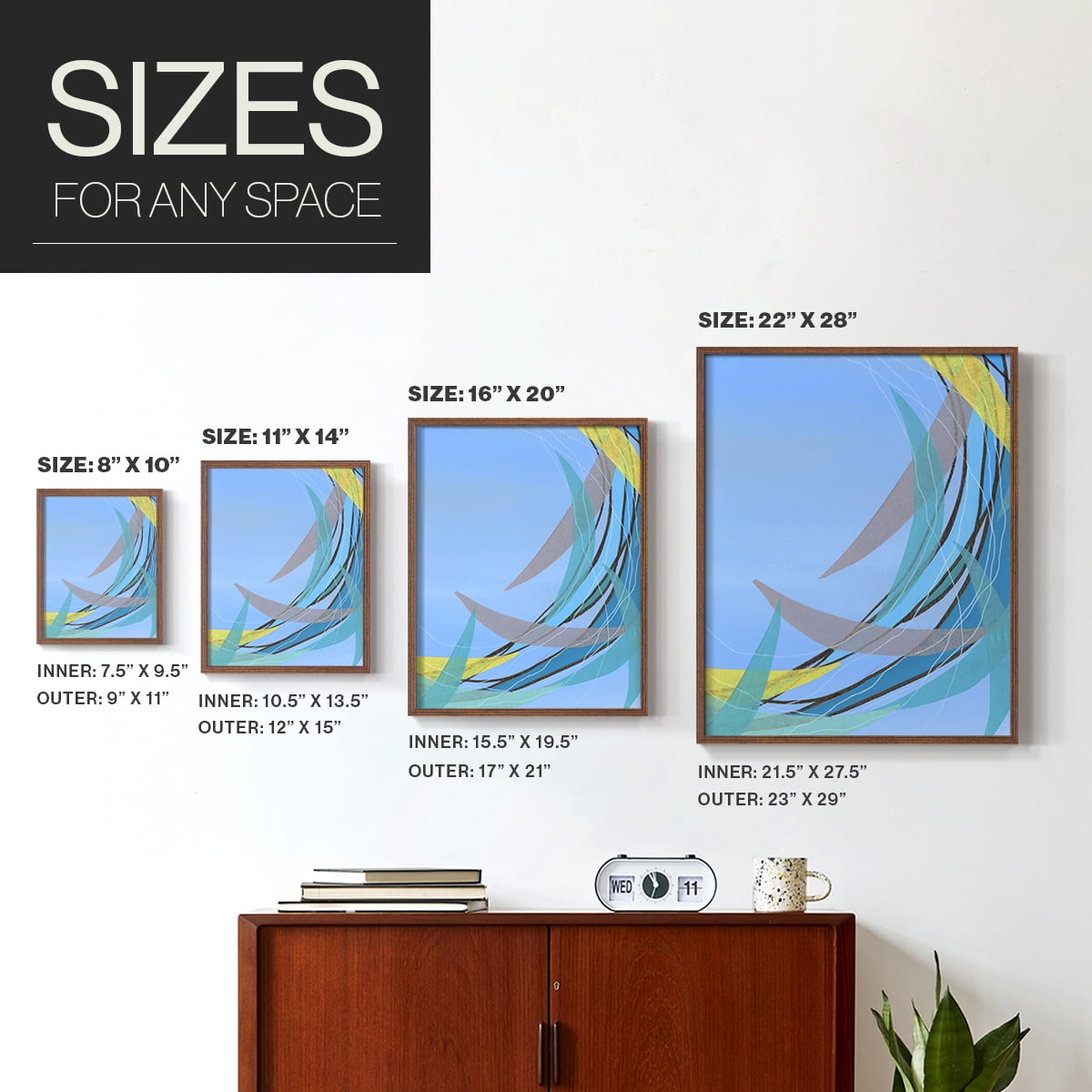 Circulating Flow II Framed Print in Brown Solid Wood Framed Print No Nail Hanging