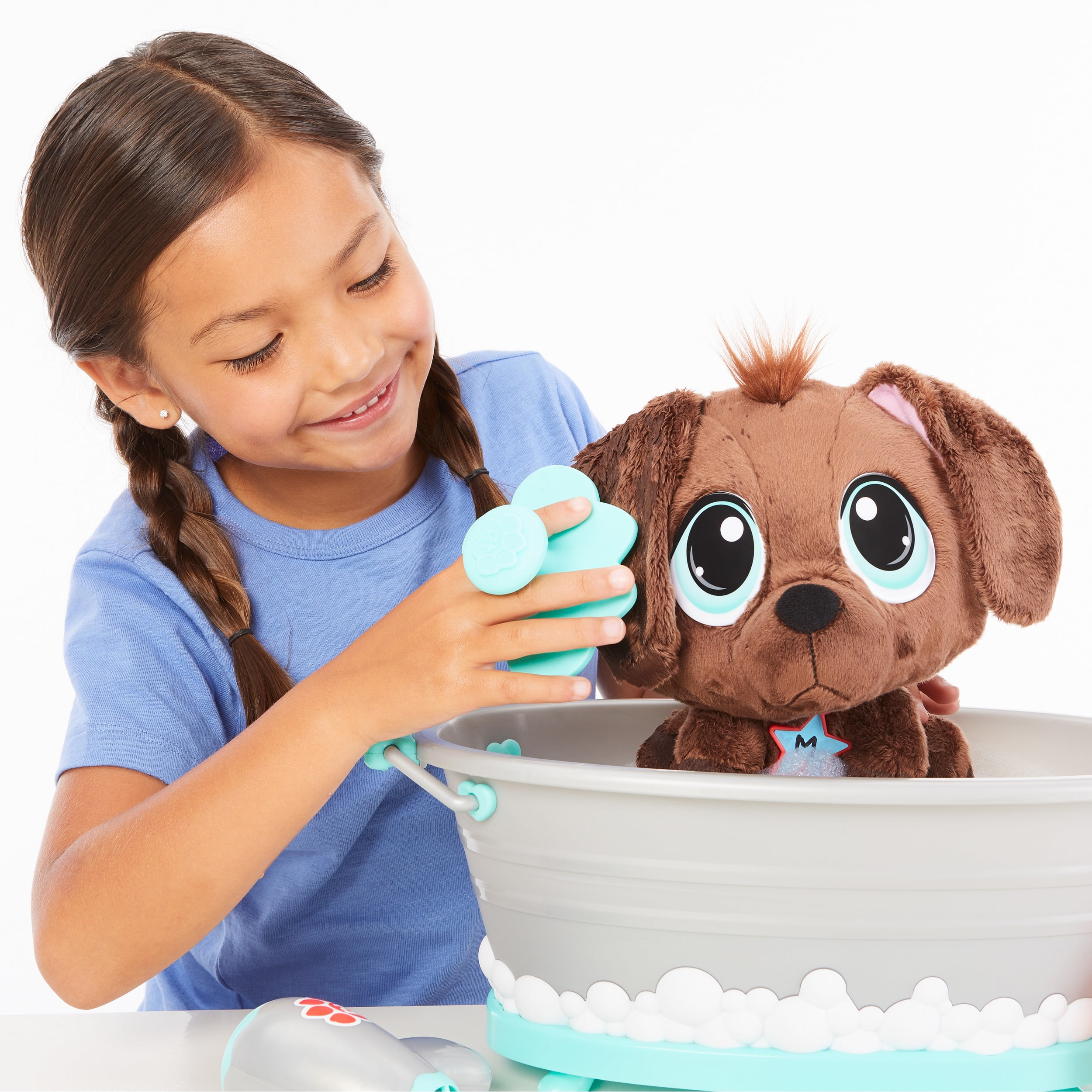 Rescue Tales Scrub 'n Groom Bathtub Toy Dog Playset