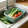 thumbnail image 4 of Large Rectangular Plastic Basket with Drain Holes, Multi-Purpose Kitchen Storage Organizer, Sturdy Container for Vegetables, Fruits, Bread, Pantry Sundries and Household Grocery Sorting, 4 of 7