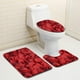 thumbnail image 5 of Set de alfombrillas de baño rojas para San Valentín - Alfombra antideslizante de 3 piezas, poliéster suave absorbente de agua, lavable a máquina, 45x75cm & 45x38cm & 35x45cm, 5 of 8