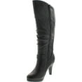 thumbnail image 2 of Top Moda Womens Page-65 Knee High Round Toe Lace-up Slouched High Heel Boots, 2 of 4
