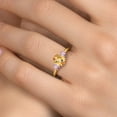 thumbnail image 4 of Gem Stone King 1.75 Ct Oval Checkerboard Yellow Citrine Pink Lab Grown Diamond 18K Yellow Gold Plated Silver Ring, 4 of 6