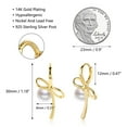 thumbnail image 5 of Lancharmed Gold Plated Stud Earrings,Bow Tie Pearls Earrings For Women Gifts for Her, 5 of 7