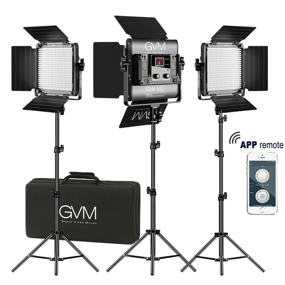 GVM 3 Pack LED Video Lighting Kits with APP Control, BiColor Variable