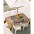 thumbnail image 3 of 54x80 Inch Outdoor Tablecloth with Umbrella Hole Zipper Rectangle Wood Sunflowers Rectangular Tablecloths Outside Waterproof Vintage Garden Floral Bees Farmhouse Patio Table Cover for Picnic Party, 3 of 8