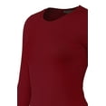 thumbnail image 4 of Bozzolo Women's RT1200 Basic Round Neck Long Sleeve T Shirt Top Burgundy L, 4 of 4