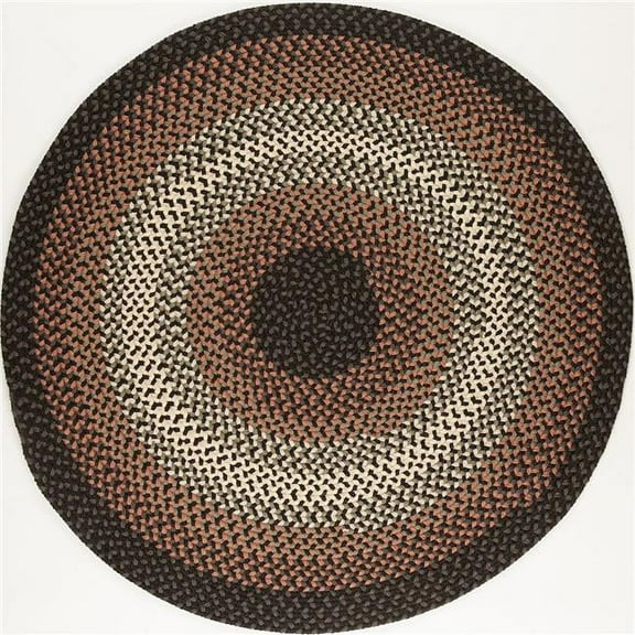 Rhody Rug TR82R072X072 6 ft. Twin River Round Rug, Black & Multi Color