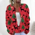 thumbnail image 1 of LOVZFMLL Cardigan pour Femmes Décontracté Imprimé de Noël Cardigan Tricoté Veste à Boutons, 1 of 5