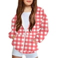thumbnail image 2 of AUNVITO Boys Girls 4-12Y Colorful Stripes Full Zip Hooded Jacket Windbreaker Loose Fit Casual Sportswear 100% Polyester, 2 of 8
