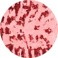 thumbnail image 1 of Ahgly Company Indoor Round Abstract Red Modern Area Rugs, 3' Round, 1 of 4
