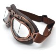 thumbnail image 3 of Vintage Aviator Style Motorcycle Goggles - Copper Clear Lens, 3 of 5