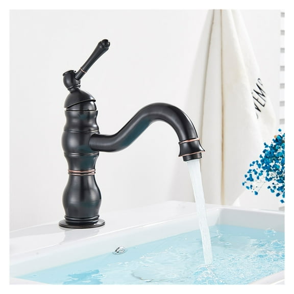 Brass Antique Brass Taps Bathroom Faucet Basin Faucet Cold Water Column Mixer Deck Mounted Crane Basin Faucet Tall Short