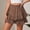 Brown, variant on Caywon Womens Solid Color Ruffled Tiered Cake Skort Elastic High Waist Pleated Casual Mini Skirt Shorts for Daily Vacation Wear Falda Corta Pantaleta para Mujer